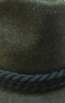 "German Hunter" 100% Wool High Brimmed Hat with Rope & Feather - ScandinavianGiftOutlet