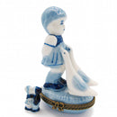 Jewelry Boxes Blue and White Girl Geese - ScandinavianGiftOutlet