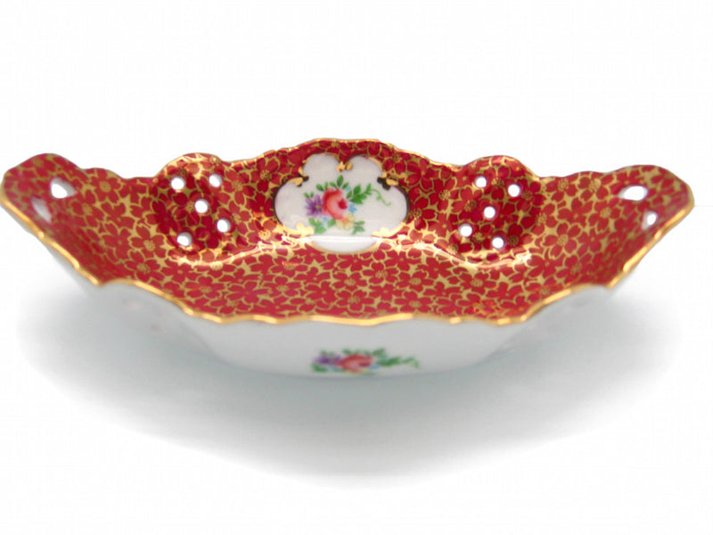 Vintage Victorian Antique Dish Jewelry Box Antique Red - ScandinavianGiftOutlet