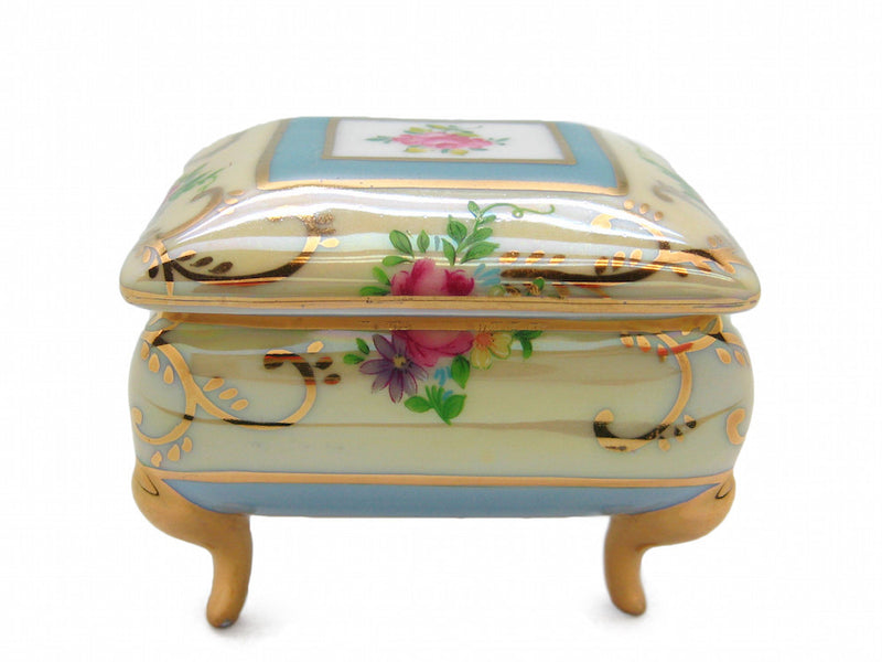 Vintage Victorian Antique Square Jewelry Box Deluxe Gold - ScandinavianGiftOutlet