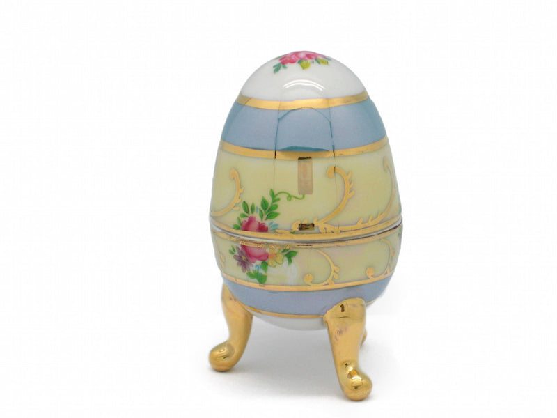 Vintage Victorian Antique Egg Jewelry Box Deluxe Gold - ScandinavianGiftOutlet