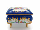Vintage Victorian Antique Square Jewelry Box Royal Blue - ScandinavianGiftOutlet