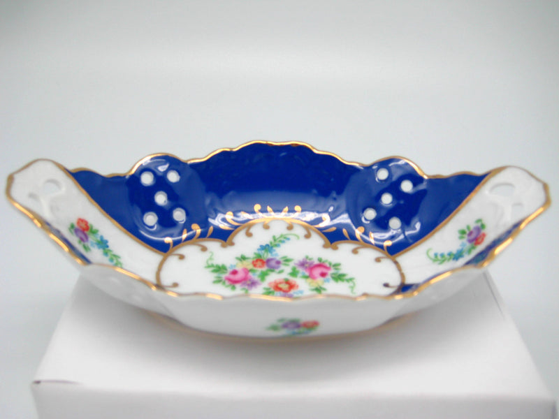 Vintage Victorian Antique Dish Jewelry Box Royal Blue - ScandinavianGiftOutlet