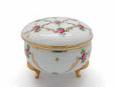 Vintage Victorian Antique Round Jewelry Box Desert Rose - ScandinavianGiftOutlet