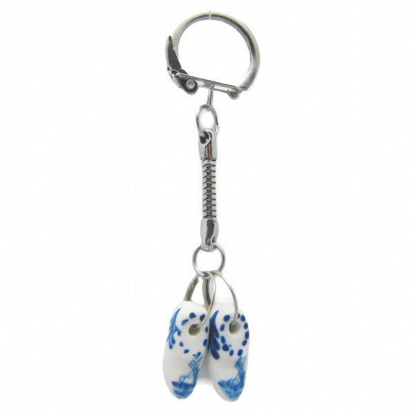 Holland Clogs Small Delft Ceramic Key Ring - ScandinavianGiftOutlet