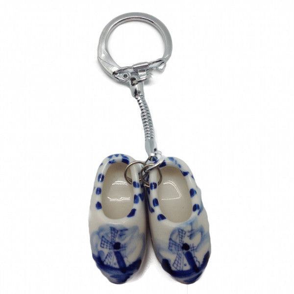 Holland Clogs Large Delft Ceramic Key Ring - ScandinavianGiftOutlet