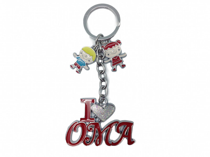 German Oma Gift Idea Key Chain: "I Love Oma" - ScandinavianGiftOutlet