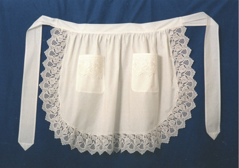 Victorian Lace Adult Half Apron Ecru - ScandinavianGiftOutlet