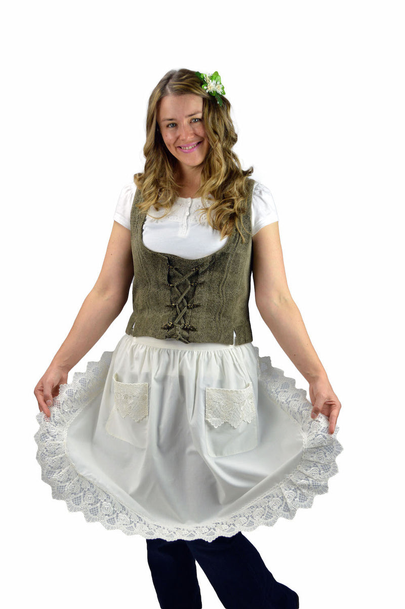 Victorian Lace Adult Half Apron Ecru - ScandinavianGiftOutlet