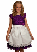 Girls Apron Lace Ecru Half Apron (Ages 4-16) - ScandinavianGiftOutlet