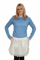 Girls Apron Lace Ecru Half Apron (Ages 4-16) - ScandinavianGiftOutlet