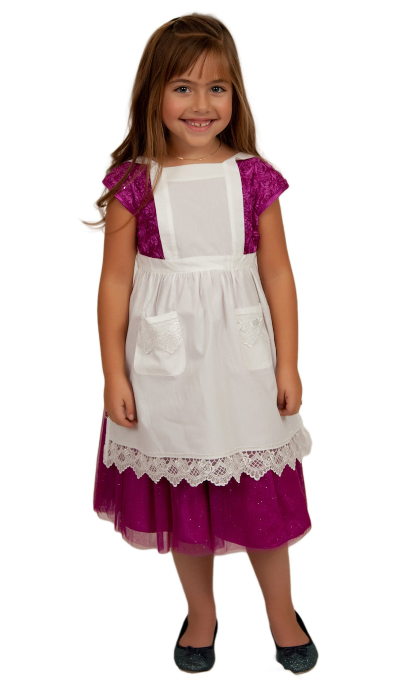 Girls Lace Ecru Full Apron (Ages 2-8) - ScandinavianGiftOutlet