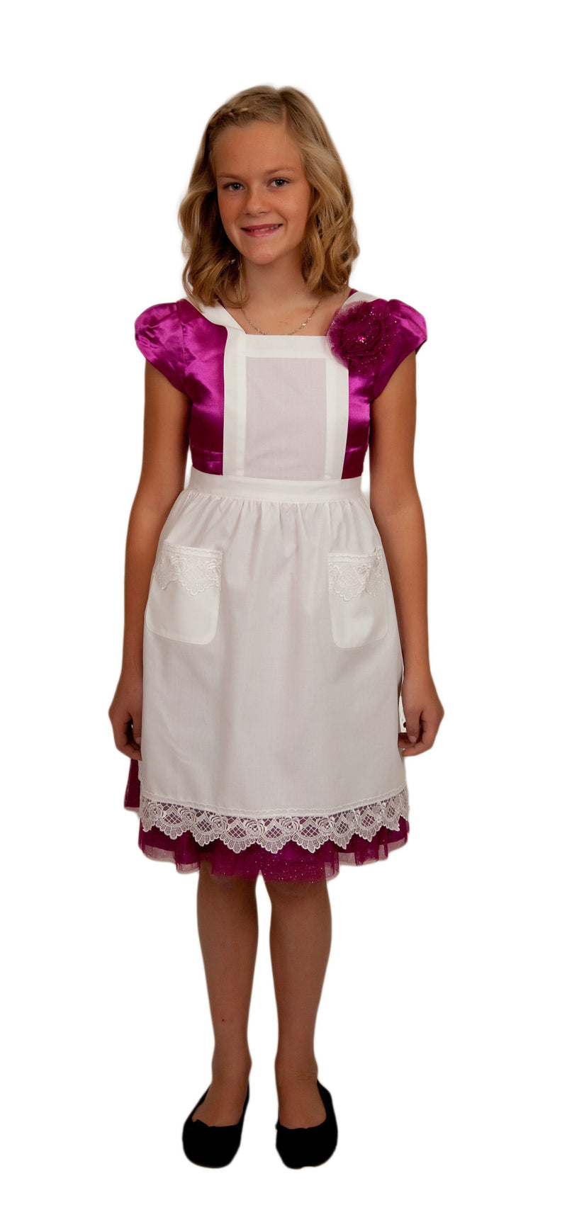 Girls Lace Ecru Full Apron (Ages 8-16) - ScandinavianGiftOutlet