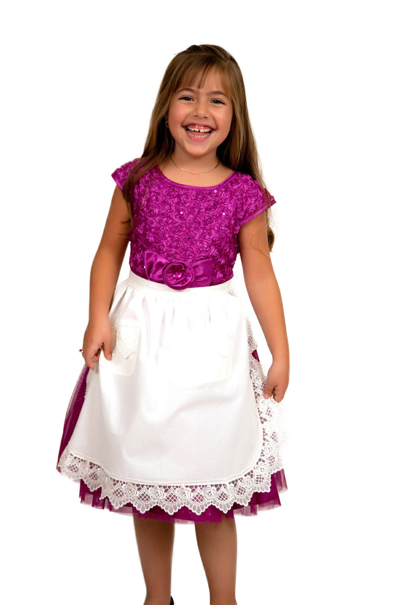 Girls Lace White Half Apron (Ages 4-16) - ScandinavianGiftOutlet