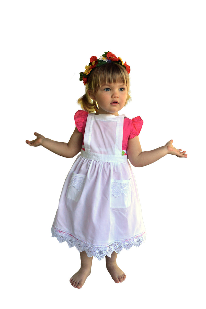 Girls Lace White Full Apron (Ages 2-8) - ScandinavianGiftOutlet