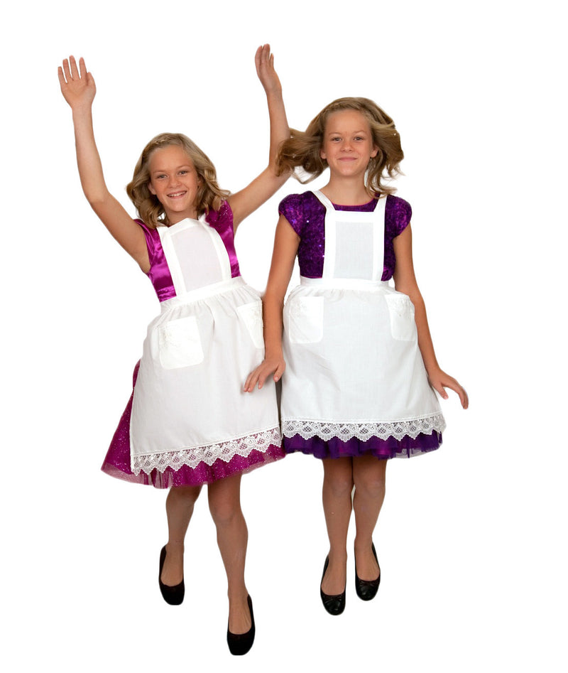 Girls Lace White Full Apron (Ages 8-16) - ScandinavianGiftOutlet