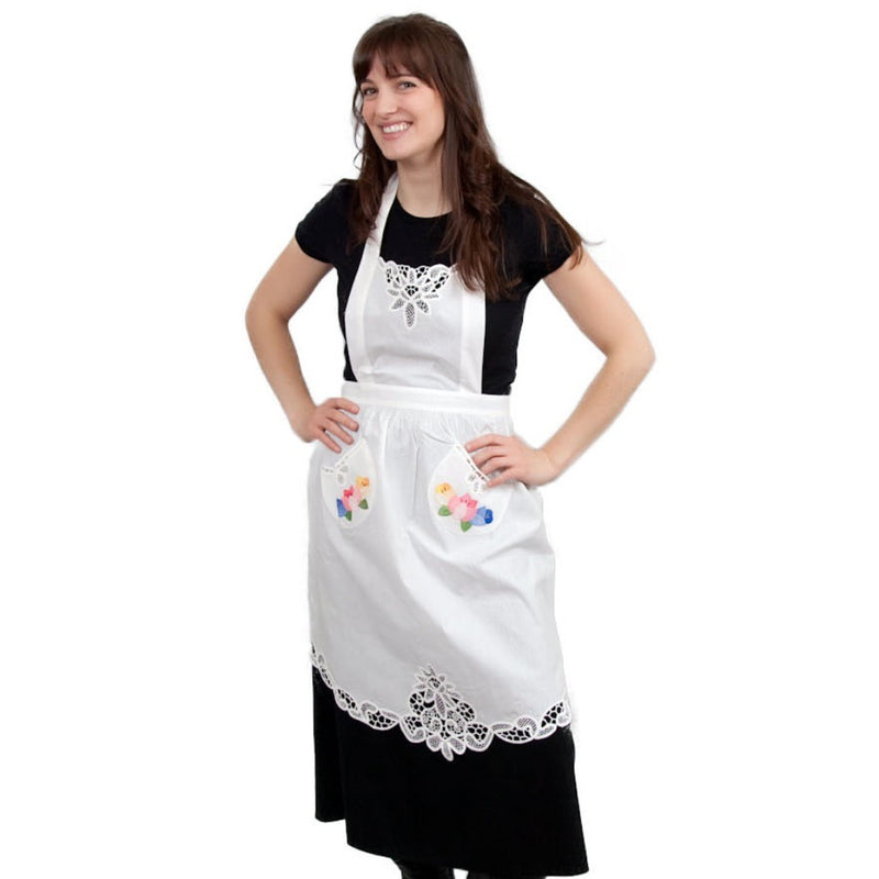 Lace Applique Tulip Apron - ScandinavianGiftOutlet