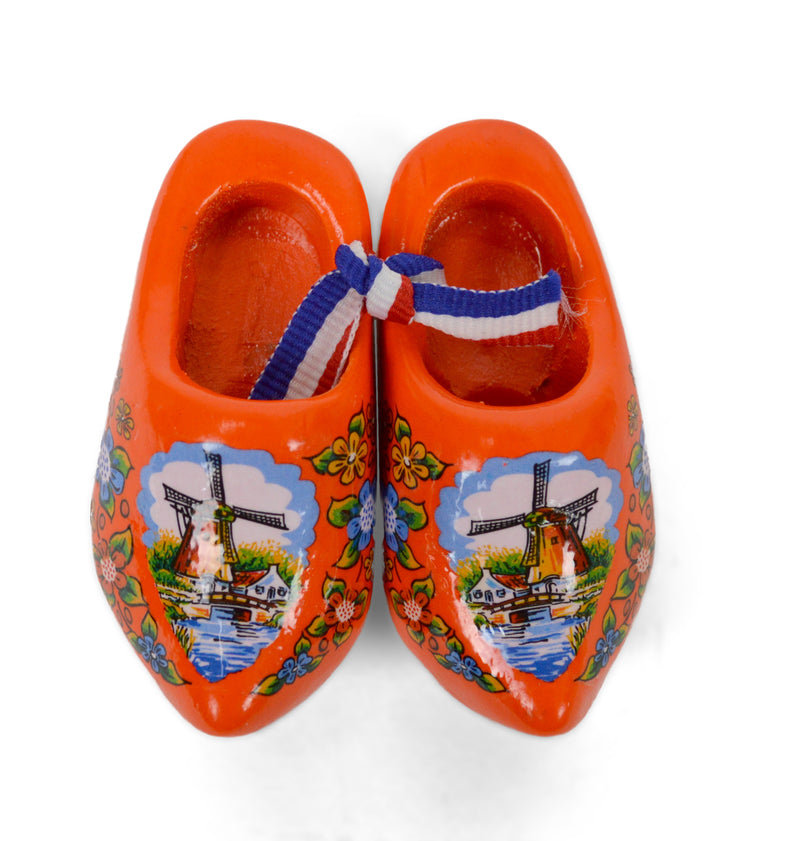 Orange Wooden Shoes Magnet 2.5" - ScandinavianGiftOutlet