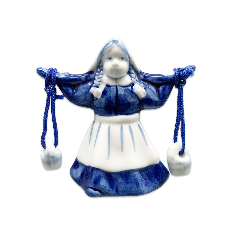 Delft Blue Ceramic Dutch Milkmaid Fridge Magnet - ScandinavianGiftOutlet