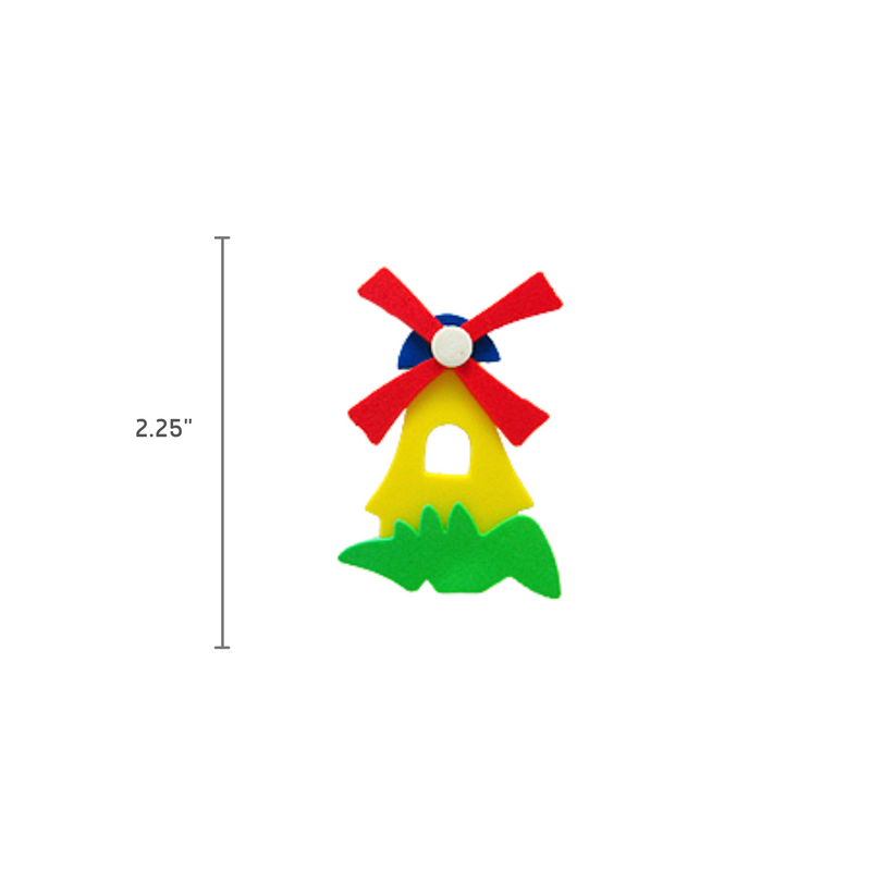 Decorative Dutch Poly Windmill Kitchen Magnet Yellow