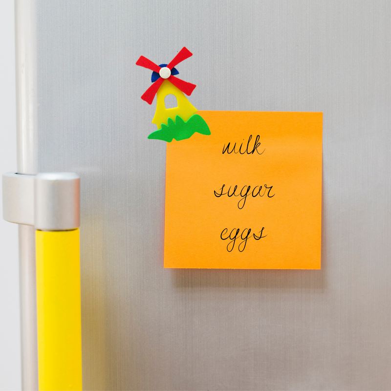 Decorative Dutch Poly Windmill Kitchen Magnet Yellow