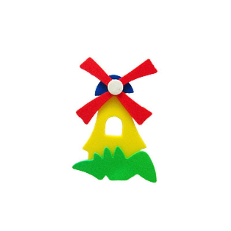 Decorative Dutch Poly Windmill Kitchen Magnet Yellow