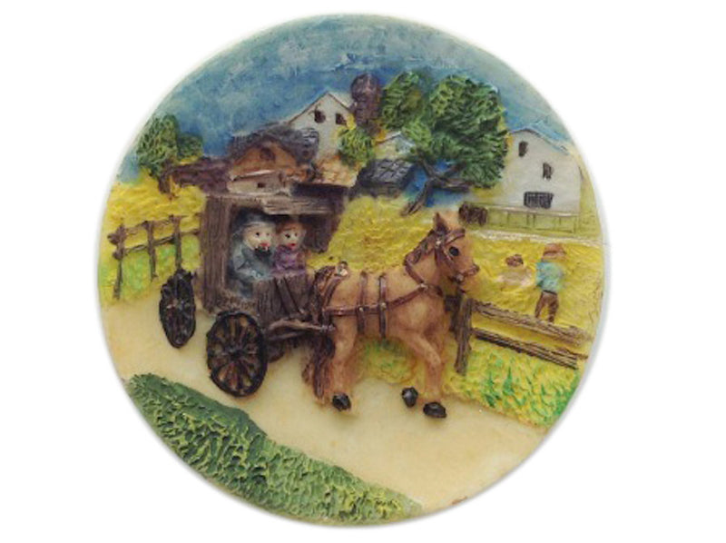 Amish Buggies Unique Plate Magnet Gift Idea - ScandinavianGiftOutlet