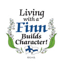 Metal Button: Living with a Finn - ScandinavianGiftOutlet