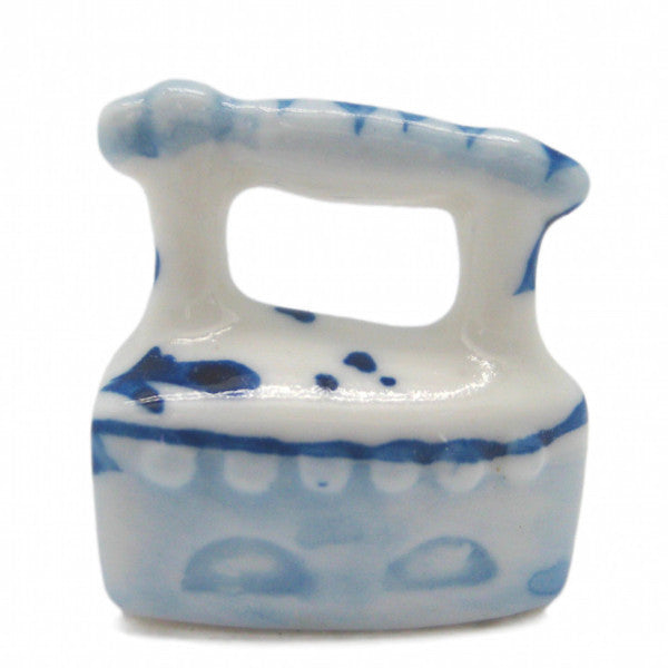 Miniature Ceramic Delft Blue Iron - ScandinavianGiftOutlet