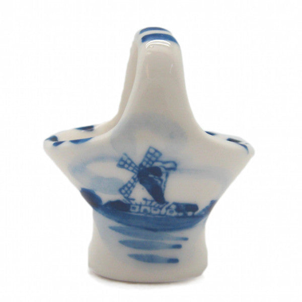 Miniature Ceramic Delft Blue Basket - ScandinavianGiftOutlet