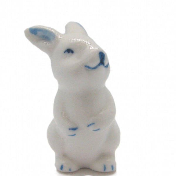Ceramic Miniatures Animals Delft Blue Rabbit - ScandinavianGiftOutlet