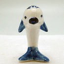 Ceramic Miniatures Animals Delft Blue Dolphin - ScandinavianGiftOutlet