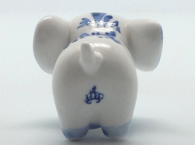Ceramic Miniatures Animals Delft Blue Elephant - ScandinavianGiftOutlet