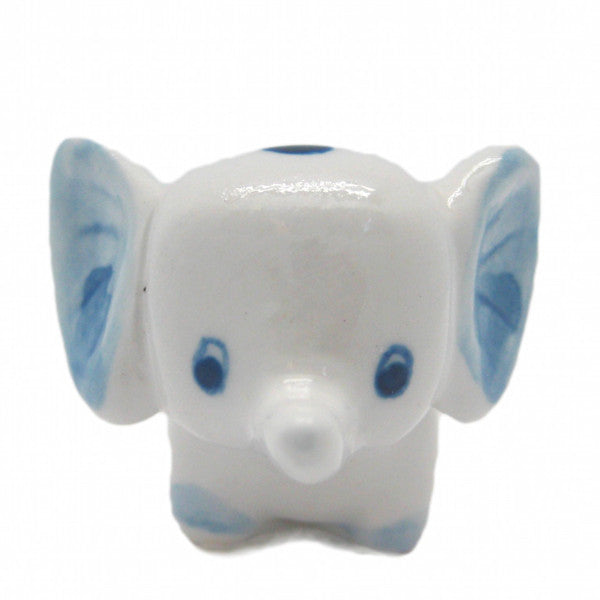 Ceramic Miniatures Animals Delft Blue Elephant - ScandinavianGiftOutlet