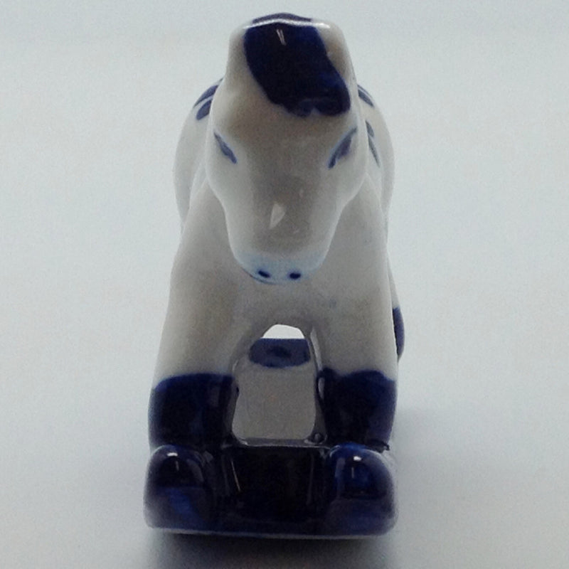 Porcelain Miniatures Animal Delft Rocking Horse - ScandinavianGiftOutlet