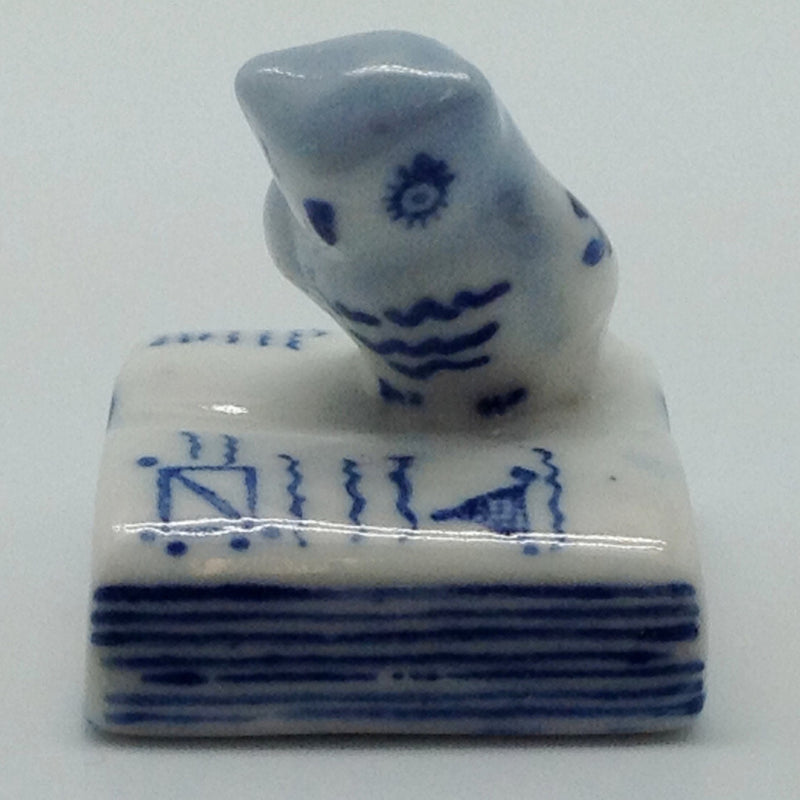 Porcelain Miniatures Animal Delft Blue Owl - ScandinavianGiftOutlet