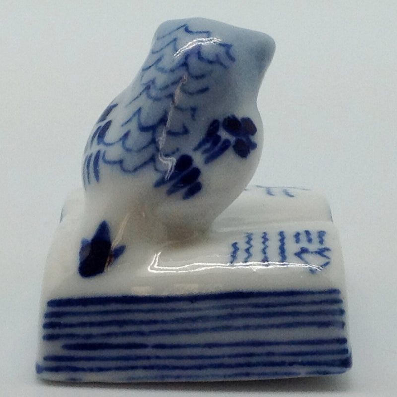 Porcelain Miniatures Animal Delft Blue Owl - ScandinavianGiftOutlet