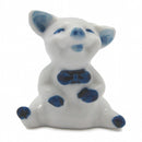 Porcelain Miniatures Animal Delft Happy Pig - ScandinavianGiftOutlet