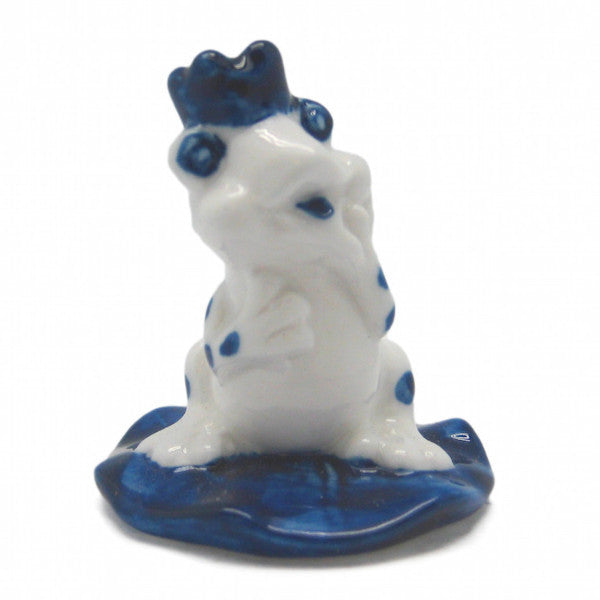 Porcelain Miniatures Animal Delft Frog Prince - ScandinavianGiftOutlet