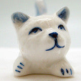 Porcelain Miniatures Animal Delft Happy Cat - ScandinavianGiftOutlet
