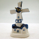 Collectible Ceramic Miniature Delft Blue Windmill - ScandinavianGiftOutlet