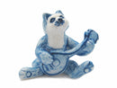 Miniature Musical Instrument Cat With Banjo Delft Blue - ScandinavianGiftOutlet