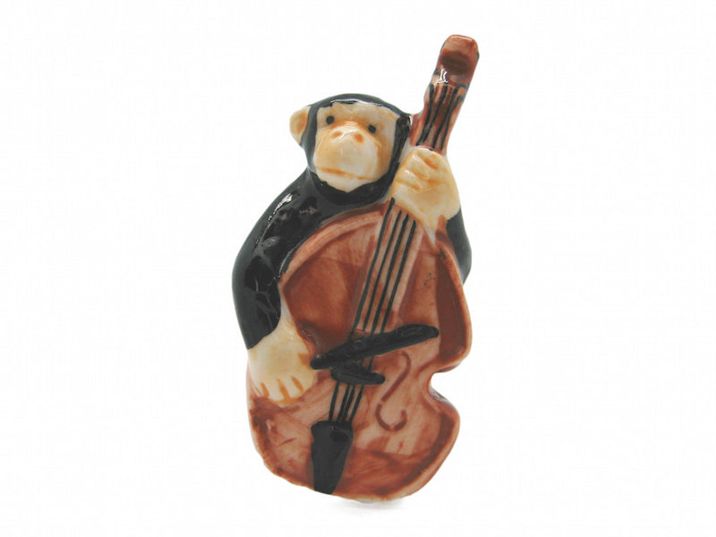 Miniature Musical Instrument Monkey With Bass - ScandinavianGiftOutlet