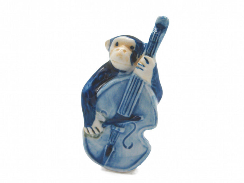 Miniature Musical Instrument Blue Monkey With Bass - ScandinavianGiftOutlet