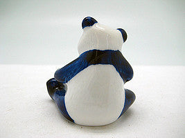 Miniature Musical Instrument Panda With Drum Delft Blue - ScandinavianGiftOutlet