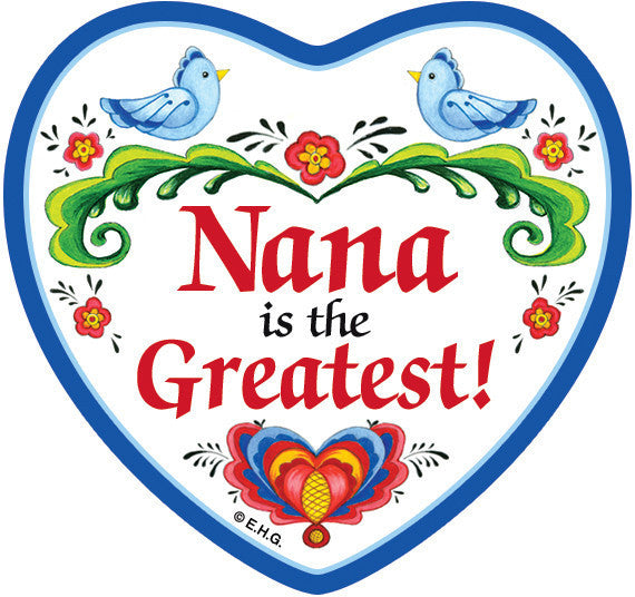 "Nana Is The Greatest" Heart Fridge Magnet Tile - ScandinavianGiftOutlet