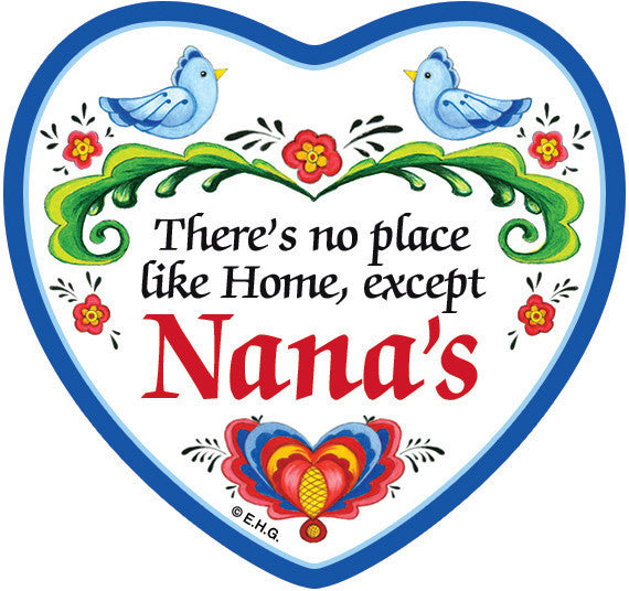 "There's No Place Like Home Except Nana's" Heart Fridge Magnet Tile - ScandinavianGiftOutlet