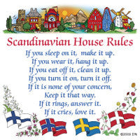 Swedish Gift Idea Magnet Tile (House Rules) - ScandinavianGiftOutlet