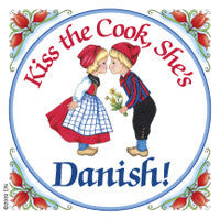 Danish Shop Magnet Tile (Kiss Danish Cook) - ScandinavianGiftOutlet