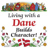 Danish Shop Magnet Tile (Living With Dane) - ScandinavianGiftOutlet